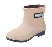 Stivali impermeabili alla caviglia da donna, stivali da pioggia da donna, ideali per le commissioni di pioggia, passeggiate casual in città e corse di mercato del fine settimana, design elegante opaco