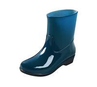 Stivali impermeabili da donna a mezza altezza, antiscivolo, con fodera calda, per l'inverno, comodi stivali da giardino, comode scarpe da lavoro, pratici stivali, verde, 36 EU