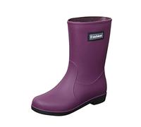 Stivali in gomma da donna a mezza altezza, leggeri, con tacco, impermeabili, da giardino, comodi, eleganti, estivi, larghezza H, Lilla, 35.5 EU