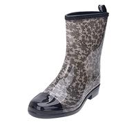 Stivali in gomma da donna, colorati, a mezza altezza, con fiori, con stampati, stivali da trekking, stivali da pesca, stivali da pioggia, grigio., 36 EU