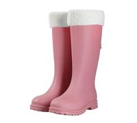 Stivali in gomma da donna, con fodera calda, in materiale leggero, impermeabili, antiscivolo, resistenti all'abrasione, per l'inverno e la pioggia, 04 rosa., 40 EU