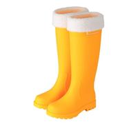 Stivali in gomma da donna, imbottiti, in silicone, caldi | PVC con fodera in cotone, impermeabile, lunghezza al ginocchio, caldo, suola antiscivolo, tinta unita, per inverno