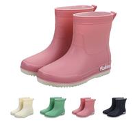 Stivali in Gomma Donna Per Pioggia Bassi Impermeabili 2025 Stivaletto Antivento Eleganti Stivaletti da Lavoro Tinta Unita Stivali Corti Comode Ankle Boot Outdoor Scarpe Impermeabili Donna Comodi