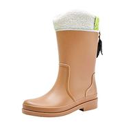 Stivali In Gomma Donna Per Pioggia Impermeabili Chelsea Boots da Alla Caviglia Stivaletti Di Con Tacco Basso Antiscivolo Ideali Fango e Tutte le Stagioni