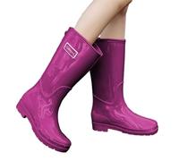 Stivali In Gomma Donna Per Pioggia Tronchetti Altezza Stivaletti Slip On da Giardino Lavoro Corti Impermeabili Wellies Ankle Boots Ideali Fango e Tutte le Stagioni