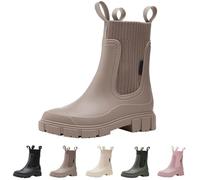 Stivali in gomma impermeabili da donna, antiscivolo, traspiranti, alla moda, stivali da pioggia, stivaletti da giardino, stivaletti in gomma, a mezza altezza, con suola antiscivolo, per attività