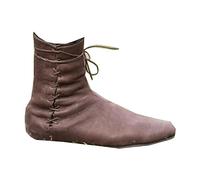 Stivali in Pelle PU - Rinascimento Medievale Cosplay Stivali Lace-Up Moto Stivali Combattimento Vintage Distressed Pu Stivali in Pelle Stivali di Moda,Marrone,38