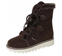 Stivali in pelle sintetica della caviglia della piattaforma invernale di alta moda della donna calda pelliccia neve scivolare su / zip classico mezzo vitello pelliccia fodera moda più colori stivali