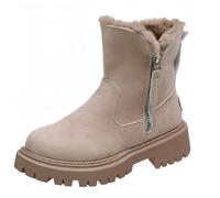 Stivali in pelle sintetica della caviglia della piattaforma invernale di alta moda della donna calda pelliccia neve scivolare su / zip classico mezzo vitello pelliccia fodera moda più colori stivali