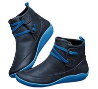 Stivali in pelle Wmens Wide Fit Vintage Stivaletti Slip On Stivali di Gomma Facile Chiudere Scarpe da Passeggio Leggero Ortopedico Scarpe Da Ginnastica Tacco Basso Outdoor Escursionismo Stivaletti