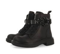 STIVALI IN STILE MILITARE IN PELLE CON CINTURINO RIMOVIBILE E REGOLABILE.