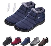Stivali Invernali Boojoy, Stivali da Neve Invernali da Donna per Uomo Stivaletti Antiscivolo Impermeabili Scarpe da Esterno Calde con Fodera in Pelliccia (Blu, 44)