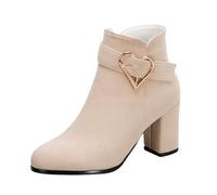 Stivali invernali da donna 39 neri - stivaletti da donna rossi eleganti stivali invernali con fibbia tacchi alti, caldi invernali con chiusura lampo laterale, stivaletti a blocco, scarpe da donna