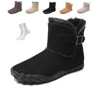 Stivali Invernali Da Donna a Pianta Larga, Stivali Da Trekking Isolanti, Stivaletti Alla Caviglia Foderati in Pelliccia(Nero,40 EU)