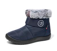Stivali invernali da donna alla moda in tessuto con cerniera piatta, caldi, comodi stivali corti da neve, scarpe invernali da donna con fioc