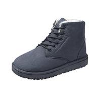 Stivali invernali da donna, caldi, imbottiti, comodi, piatti, per il tempo libero, alla moda, antiscivolo, semplicità, regali di Natale, grigio., 37 EU