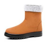 Stivali invernali da donna e ragazza, in pelle scamosciata, foderati caldi, per escursionismo, camminate, facili da pulire, con suola ad ansa in città, per ufficio, vestibilità larga, con comoda