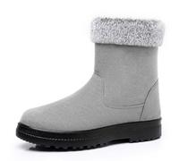 Stivali invernali da donna e ragazza, in pelle scamosciata, foderati caldi, per escursionismo, camminate, facili da pulire, con suola ad ansa in città, per ufficio, vestibilità larga, con comoda