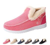 Stivali invernali da donna foderati, stivaletti invernali da donna, imbottiti, piatti, antiscivolo, caldi, leggeri, comodi, in tinta unita, eleganti, Rosa acceso., 38 EU