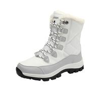 Stivali invernali da donna, stivali da neve invernali, da donna, per nord-est, grandi dimensioni, per viaggi all'aperto, ispessiti, in cotone, a vitello medio, stivali neri, bianco, 38.5 EU