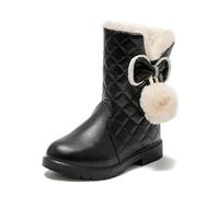 Stivali invernali da ragazza alla moda con robusta suola profilata per una tenuta ottimale, piacevole calore nella stagione fredda, Nero , 27.5 EU