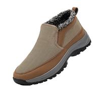 Stivali invernali da uomo, con calda imbottitura, impermeabili, antiscivolo, da trekking, da trekking, da lavoro, per attività invernali, per attività all'aperto, taglia 39-50, marrone, 39 EU