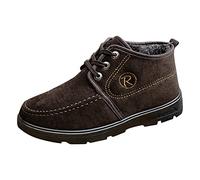 Stivali invernali da uomo, foderati e impermeabili, per tutti i giorni | Sneaker da uomo, con lacci, comodi e caldi, invernali, taglia 39-44, colore: nero