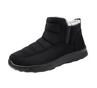 Stivali invernali da uomo, foderati, in pelle, colore nero, comodi e caldi | Sneaker invernali impermeabili da uomo, per tutti i giorni, per il tempo libero, invernali, taglia 39-44
