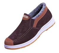 Stivali invernali da uomo Slip-On Casual Scarpe da ginnastica all'aperto per l'escursionismo Scarpe da scuola per ragazzi Moda Pelliccia Foderate Colorblock Scarpe Fitness Walking Formatori Stivali da