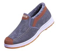 Stivali invernali da uomo Slip-On Casual Scarpe da ginnastica all'aperto per l'escursionismo Scarpe da scuola per ragazzi Moda Pelliccia Foderate Colorblock Scarpe Fitness Walking Formatori Stivali da