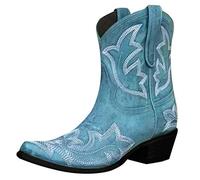 Stivali Invernali Donna Scarpe da Neve Stringati Pelliccia Caldo Snow Boots Caviglia Stivaletti Piatto Outdoor Stivali Scarpe con Tacco Basso Cowboy Knight (37,Blu)