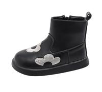 Stivali invernali impermeabili invernali Plus Velvet Short Boots Children's Side Zipper Boots Baby Children's Short Boots Stivali invernali 28 ragazzi, Nero , 27 EU