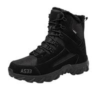 Stivali invernali in peluche da uomo scarpe alte comode per attività all'aperto modelli di metà alta stile terreno perfetti per l'allenamento delle forze speciali e l'uso quotidiano, Le Noir, 44 EU