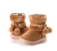 Stivali invernali Mi-Mollet per bambini, fodera in finta pelliccia calda, per ragazzi e ragazze, modello classico da neve, cachi., 23 EU