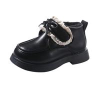 Stivali invernali per bambini 31 Little Girl Bow Fashion Princess Shoes Big Children Two Cotton Thickened Ankle Boots Stivali da neve per bambini 33, Nero , 26 EU
