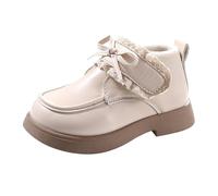 Stivali invernali per bambini 31 Little Girl Bow Fashion Princess Shoes Big Children Two Cotton Thickened Ankle Boots Stivali da neve per bambini 33, beige., 26 EU