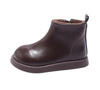 Stivali invernali per bambini Girl Winter Baby Shoes Round Toe Ankle Boots Fashion Side Zipper Cotton Boots Soft Leather Plush Children's Boots Stivali invernali per bambini 31, marrone, 26 EU