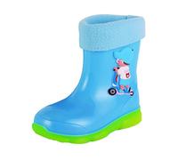 Stivali invernali per bambini, impermeabili, foderati, con cinturino a fibbia Toddler Soft Bottom Breathable Princess Shoes, Blu, 30 EU