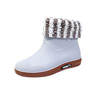 Stivali invernali Scarpe da pioggia da donna a tubo corto di acqua termale scarpe studenti scarpe quotidiane impermeabili calde stivali da pioggia vintage scarpe da donna, grigio., 39 EU