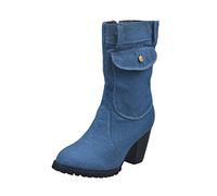 Stivali Invernali,Stivali da Moto,Comodo Stivaletti Neri Pelle Stivali Neri Gothic Scarpe Stivaletti Texani Traforati Stivaletto