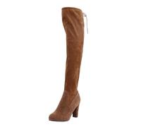 Stivali lunghi alti da donna - al ginocchio tacchi a spillo eleganti chiusura lacci posteriore in pelle morbida confortevole scarpe autunno inverno