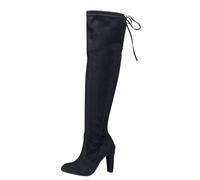 Stivali lunghi alti da donna - al ginocchio tacchi a spillo eleganti chiusura lacci posteriore in pelle morbida confortevole scarpe autunno inverno