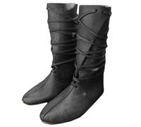 Stivali medievali da cavaliere in pelle PU, stivali rinascimentali vichinghi al ginocchio in pelle, scarpe rinascimentali per cosplay, cosplay, giochi di ruolo, con lacci, per cosplay, feste di