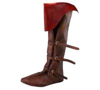 Stivali Medievali da Cavaliere Stivali medievali con Fibbia Piatta per, retrò a metà Polpaccio, comode Scarpe Casual Slip-on per l'uso Quotidiano (Brown, 40)