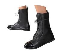 Stivali medievali da donna, costume da cavaliere, stivali da cowboy, costume da pirata, stivali da pirata, stivali alti al ginocchio, stile retrò, in pelle PU, stivali da pirata, Nero , 42 EU