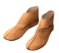 Stivali Medievali Piatto Singolo Scarpe Stivali Steampunk Retro Casual Cuoio Stivaletti Festival Larp Scarpe Cosplay Cavaliere Principe per Cosplay Festa di Carnevale,Marrone,45
