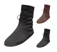 Stivali medievali rinascimentali da donna, stivali da donna a metà polpaccio, stivaletti piatti in finta pelle con dettagli laterali con lacci, calzature vintage comode senza lacci per gite casual e