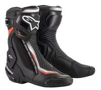 Stivali moto Alpinestars SMX Plus 2 nero-bianco-rosso fluo 42
