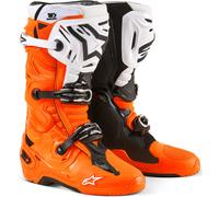 Stivali moto Alpinestars Tech 10 Enduro arancione fluo-nero-bianco 47