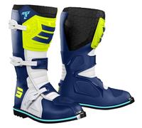Stivali moto da bambino Shot Race 2 blu-bianco-giallo fluo 38